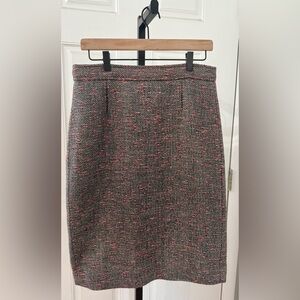 J. Crew Gray and Coral-ish Tweed Pencil Skirt